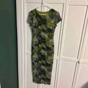 No Boundaries Camouflage Green and Black Midi Dress